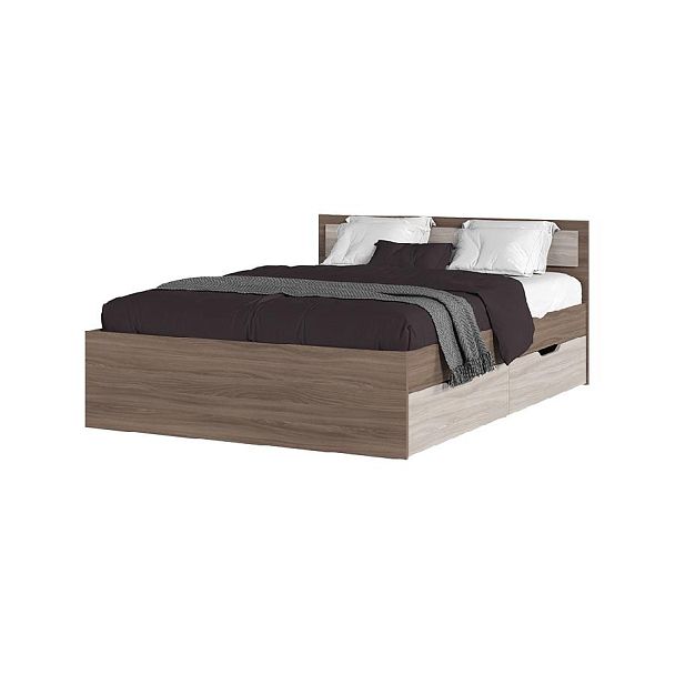 ГАРМОНИЯ КР 605 кровать с ящиками (1,452х0,78х2,032) шимо темный/шимо светлый - Вид 1