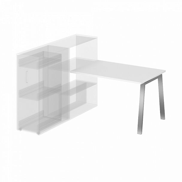 Стол приставной на металлокаркасе "Приставные столы" ПК-ТНП-СТП114Х80/МКА-В2-1049 белый - Вид 1