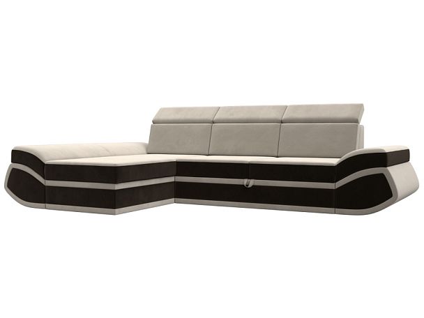 Диван угловой Лига-032 левый угол Микровельвет бежевый - Вид 1