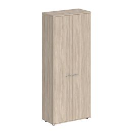 Шкаф высокий Sigma 800х400х1955, 2-х дв., з.ст HDF / корпус: дуб светлый; фасады: дуб светлый - Фото предпросмотра
