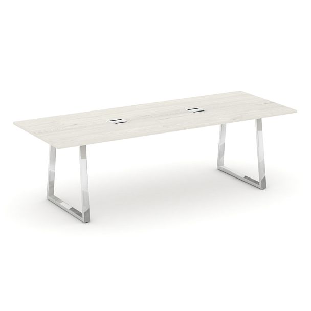 Style Project Direct Lux Стол переговорный M-SN-6T1.SPRG-258 Дуб Наварра/Нержавеющая Сталь/Хром 2580*980*25 - Вид 1