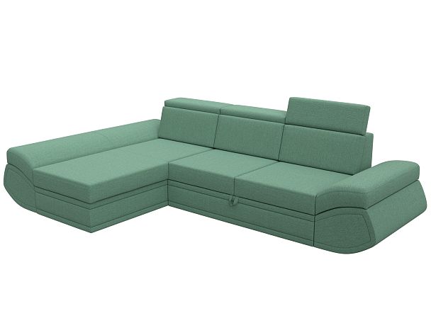 Диван угловой Лига-032 левый угол Рогожка зеленый - Вид 5