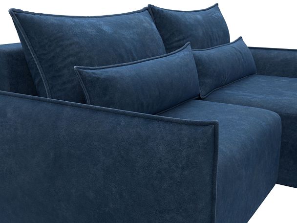 Диван угловой Лига-051 НПБ угол универсальный Велюр синий - Вид 4