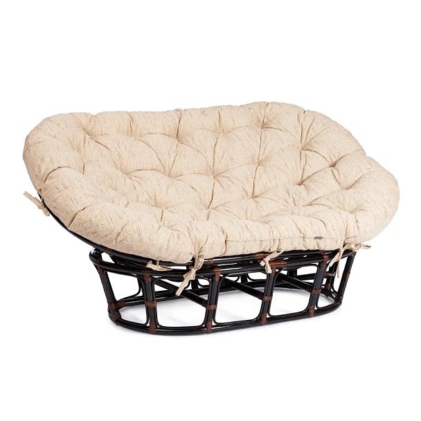 Диван Мамасан/Mamasan (23/02 W) /с подушкой и ремешками/Antique brown (античный черно-коричневый) - Вид 1