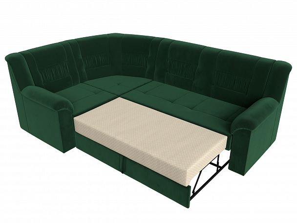 Угловой диван Карелия левый угол (полностью велюр зеленый) - Вид 6