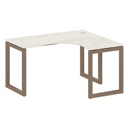 Metal System Quattro Стол криволинейный правый на О-образном м/к 50БО.СА-3 (R) Дуб наварра/Мокко металл 1400*1200*750 - Фото предпросмотра