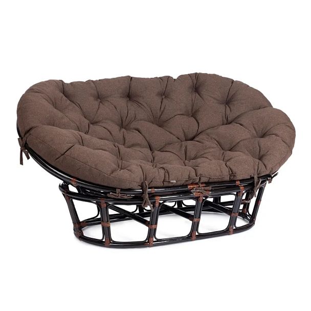 Диван Мамасан/Mamasan (23/02 W) /с подушкой и ремешками/Antique brown (античный черно-коричневый) - Вид 1