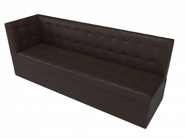 Кухонный диван Бриз с левым углом (полностью экокожа коричневая) - Вид 5