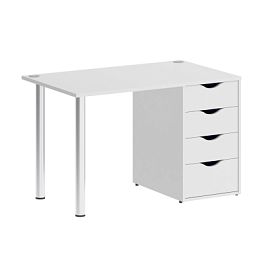 Home Office Стол письменный VR.SP-3-118.4 Белый бриллиант/Хром опоры 1180*720*750 - Фото предпросмотра