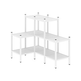 Loft Угловой внутренний стеллаж наборный VR.L-37 Белый бриллиант/Белый металл 862*1278*1047 - Фото предпросмотра