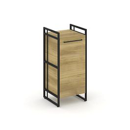 Rift Шкаф 2 ниши узкий RF.SU-21 (L) Дуб Винченцо/Металл Черный 420*396*924 - Фото предпросмотра