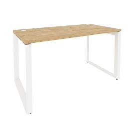 Onix Стол рабочий на О-образном м/к O.MO-SP-3.7 Тиквуд светлый/Белый металл 1380*720*750 - Фото предпросмотра