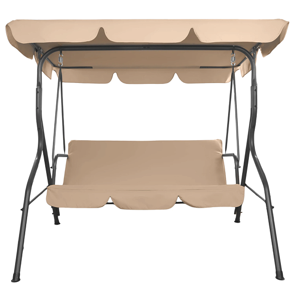 Качели садовые DASWERK (ДАСВЕРК) "COMFORT SC-003", 3 места, Ш170хГ110хВ153 см, мягкое сиденье, кофейный, 680052 - Вид 4