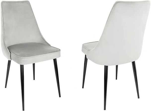 Стул для дома Бюрократ CH-K4_2 комплект 2шт св.серый Holland 09 металл черный на ножках (CH-K4_1/HL09_2) - Вид 1