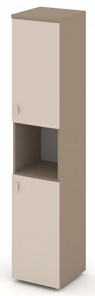 Шкаф высокий узкий (2 низких фасада ЛДСП) "ESTETICA" ES.SU-1.5  Капучино - Вид 2