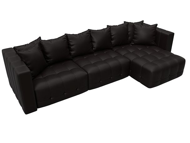 Диван угловой Лига-052 НПБ Лонг угол универсальный Экокожа коричневый - Вид 6