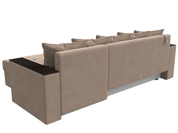 Диван угловой Дубай Лайт угол правый (полностью велюр бежевый) - Вид 6