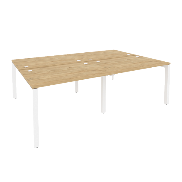 Onix Рабочая станция на П-образном м/к O.MP-D.RS-4.2.8 Тиквуд светлый/Белый металл 2360*1635*750 - Вид 1