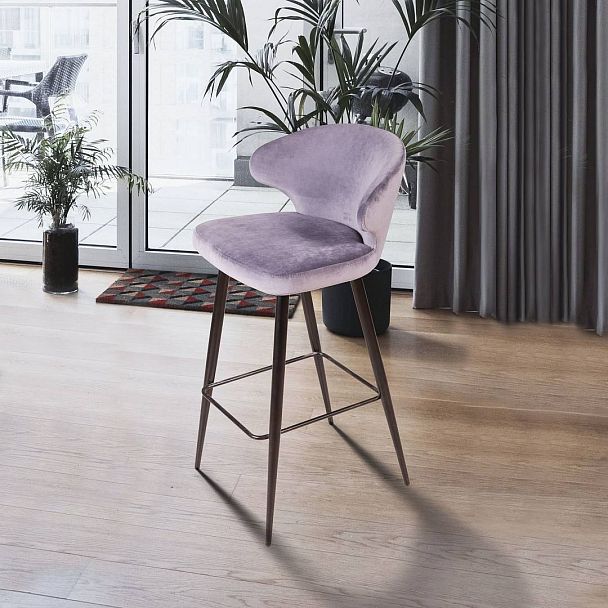 Стул барный Richard, бархат светло-серый 26 - Вид 7