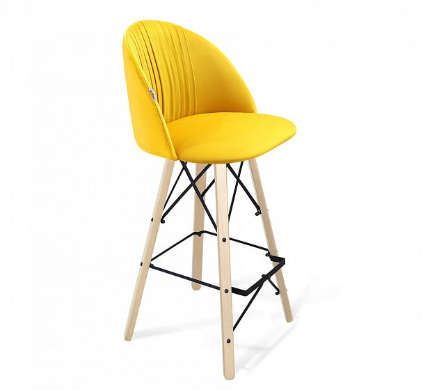 Стул барный Sheffilton SHT-ST35-1/S80 имперский жёлтый/прозрачный лак/чёрный - Вид 1