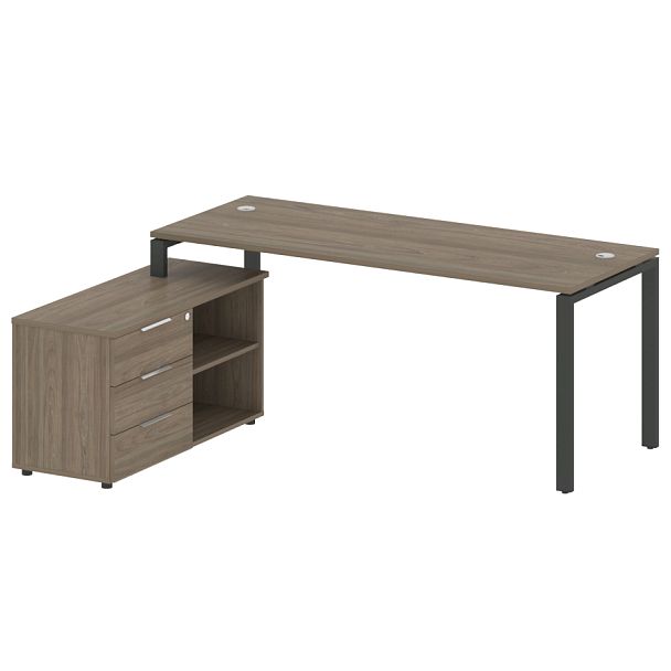Metal System Р. ст. с тумбой на П-образном м/к БП.РС-СТС-2.5 (L) Вяз/Антрацит металл 1900*1520*750 - Вид 1