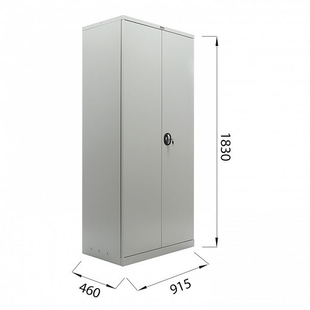 Шкаф металлический офисный BRABIX "MK 18/91/46", 1830х915х460 мм, 47 кг, 4 полки, разборный, 291136, S204BR180202 - Вид 3
