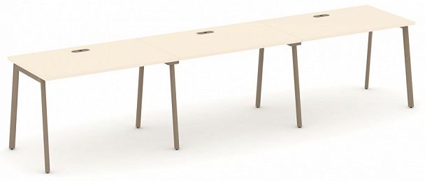 Рабочая станция на 3 места "ESTETICA" ES.RS-3.2-LP Сатин - Вид 1