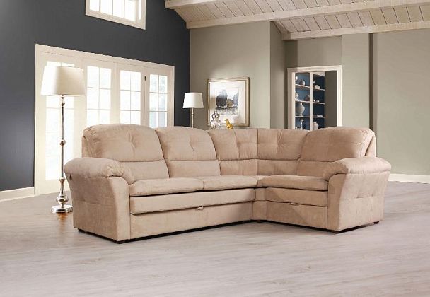 Diamante диван-кровать угловой велюр бежевый - Вид 4