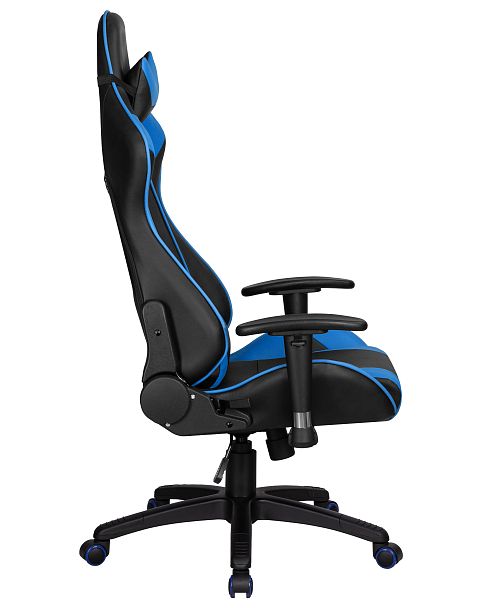 Кресло игровое DOBRIN BRIAN (черно-синяя экокожа) - Вид 3