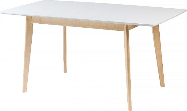 Обеденная группа стол раздвижной Норден 120 Белый/Натуральный и 4 стула Мэти Натуральный/Серый велюр - Вид 8