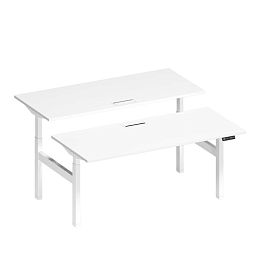 Рабочая станция на электроприводе с заглушками Elevo А2 БГ 104 БП белый премиум / белый гладкий - Фото предпросмотра