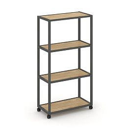Shelf Mobile Стеллаж 4 уровня 1 секция VR.LT-STK-401.08 Тиквуд Светлый/Металл Антрацит 800*400*1523 - Фото предпросмотра