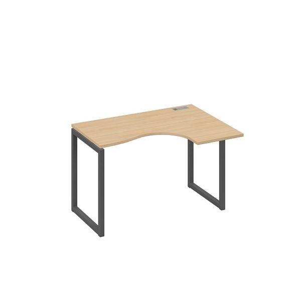 Стол 120 эргономичный правый Классика каркас QUATTRO A4 А4 Б4 032 БП натуральный дуб / металлокаркас антрацит - Вид 1