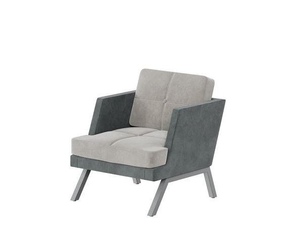 Aldo Кресло с декором из пуговиц ALDB-01L Storm 022/Storm 017/Металл Серый 790*875*890 - Вид 1