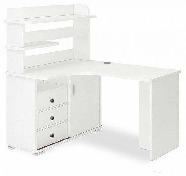 Стол компьютерный Домино СР-145 Белый левый - Вид 1