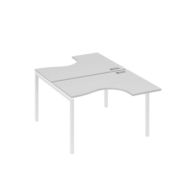 Рабочая станция столы Классика (2х120) каркас DUE A4 А4 Б2 180 БП серый / металлокаркас белый - Вид 1