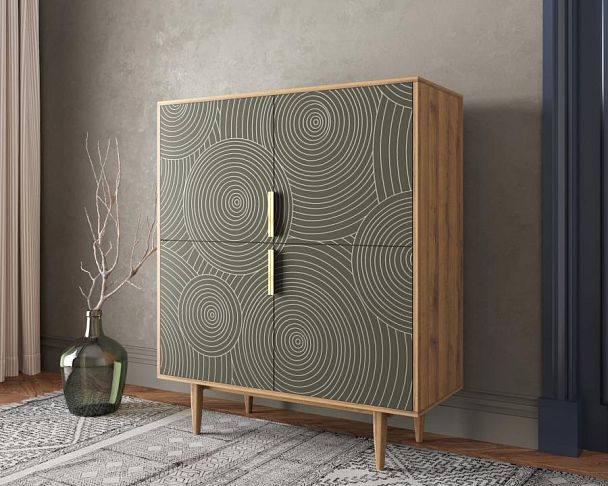 Большой комод с четырьмя дверками Line R19/browngrey - Вид 3