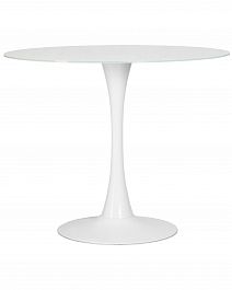 Стол обеденный MIA GLASS (белая столешница, белое основание (W-02)) - Фото предпросмотра