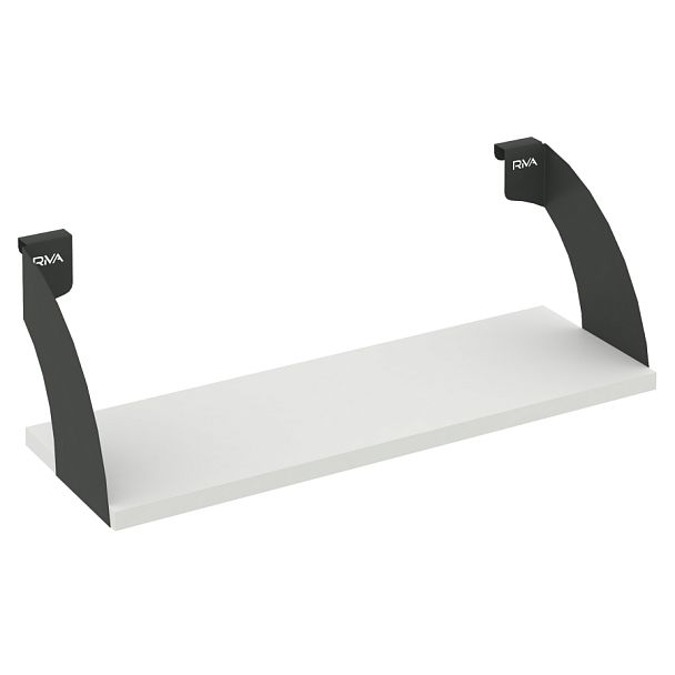 Навесные полки. Кронштейны+ЛДСП полка 600мм MAN-41-6 Белый бриллиант/Антрацит металл 600*220*200 - Вид 1