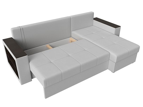 Диван угловой Дубай Лайт угол правый (полностью экокожа белая) - Вид 8