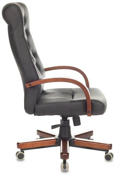 Кресло руководителя Бюрократ T-9928WALNUT/ECO черный экокожа крестов. металл/дерево - Вид 2