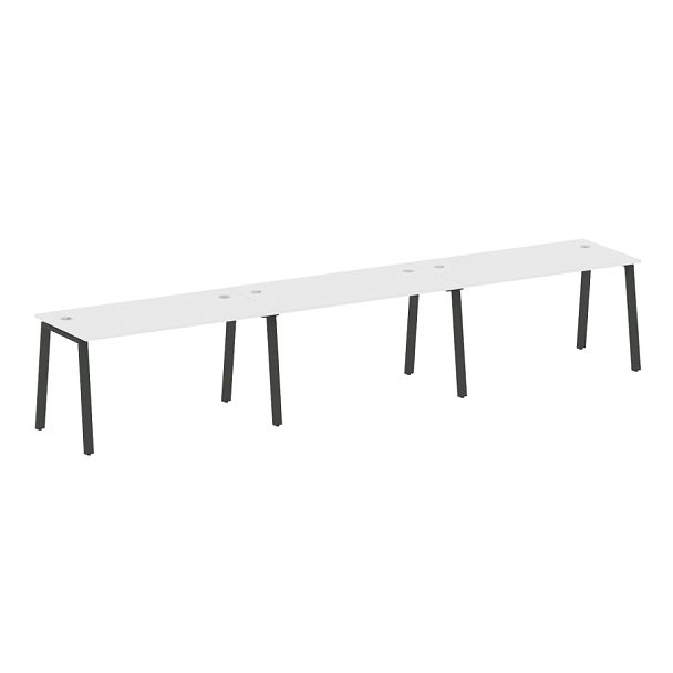 Metal System Р. ст. на 3 раб. места на А-образном м/к БА.СМ-3.3 Белый/Антрацит металл 4200*720*750 - Вид 1