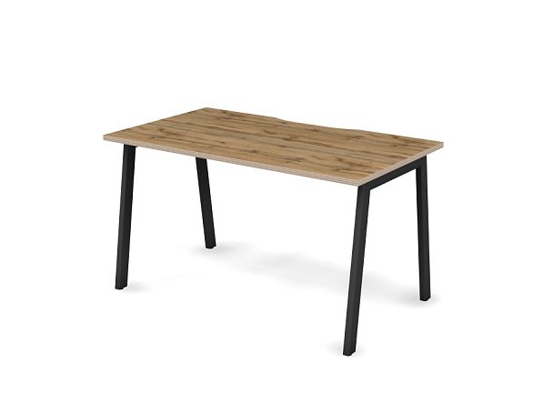 MATRIX 121S101-A Стол прямой пров-ик вырезной (A-опоры) 1380х780х775 Дуб Крафт Золотой/Темно-серый - Вид 1