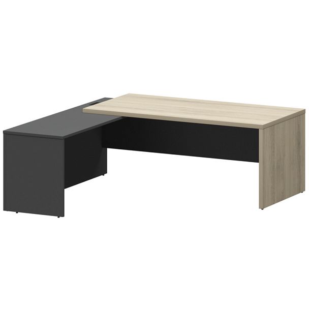 Стол руководителя левый KZP-20L Кронберг/Графит 2000x2000x750 Кортез - Вид 1