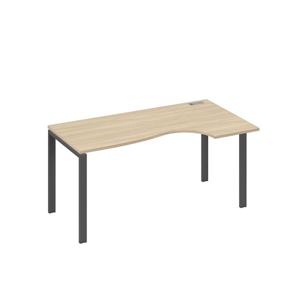 Стол эргономичный правый "Классика" на металлокаркасе UNO A4 А4 Б1 046 БП дуб скандинавский / металлокаркас антрацит - Вид 1