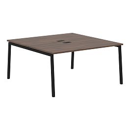 Стол 2-х местный ELWST 1516 Дуб Денвер тёмный/Черный 1560х1606х750 EDIS - Фото предпросмотра
