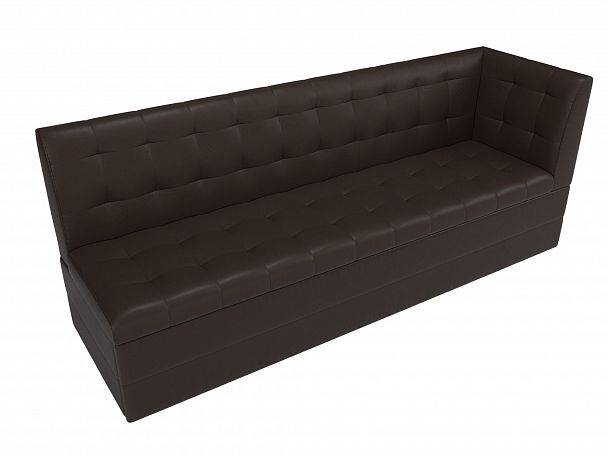 Кухонный диван Бриз с углом (полностью экокожа коричневая) - Вид 5