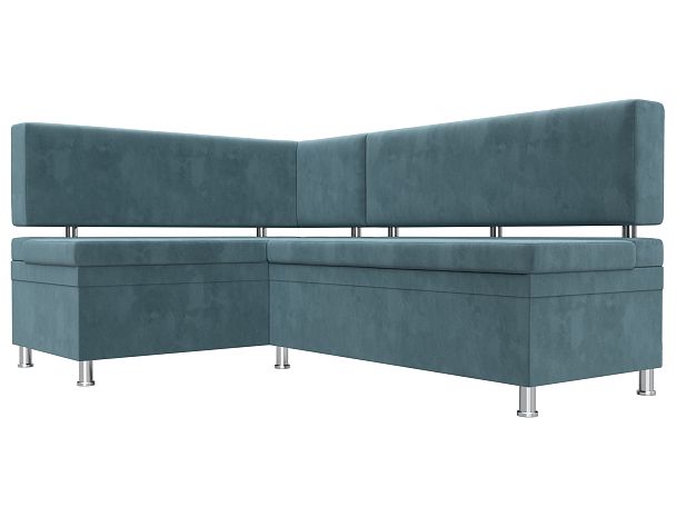 Кухонный уголок Стайл левый (полностью Велюр бирюзовый) - Вид 3