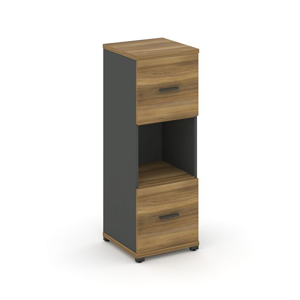 Concept Шкаф 1 узкая секция, 3 ниши CN.STU-315 A Сандал Янтарный/Антрацит/Металл Антрацит 420*420*1186 - Вид 1