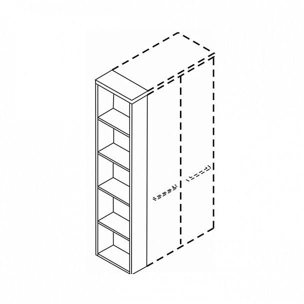 Стеллаж высокий ABS 196 Дуб Бофорд 456х200х1969 ALTO - Вид 3